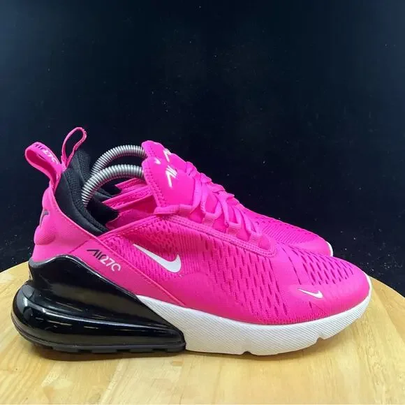 NIKE MAX 270 (GS) LASER FUCHSIA PINK-WHITE SZ 6.5Y-WOMENS SZ 8 [943345-602]